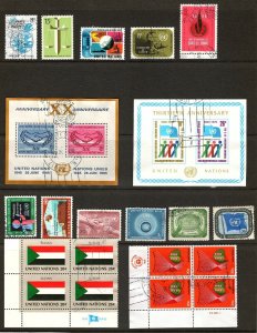 Postally Used Lot of United Nations Stamps