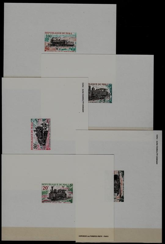 Mali 140-44 MNH epruve sheets Locomotives