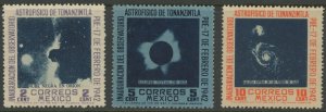 Mexico 774-6 mint 774-5 NH, 776 og but part disturbed space astronomy (2745 3...