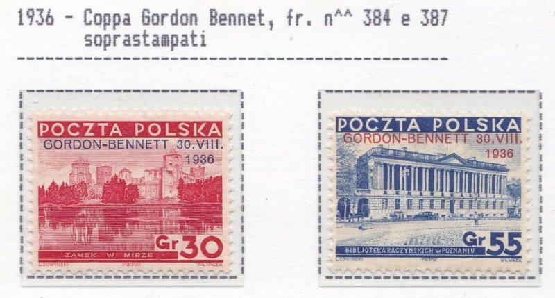 1935-37 Poland / Polen / Poland/ Polska, N° 299/300+312/318 9 Values MNH