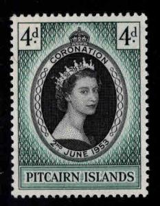 Pitcairn Islands Scott 19 MH* 1953 Coronation Issue