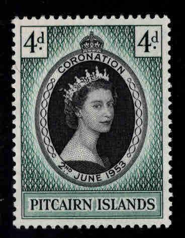 Pitcairn Islands Scott 19 MH* 1953 Coronation Issue