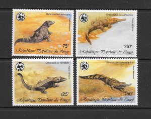 CONGO #C367-70  CROCODILES  WWF  MNH