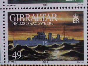 GIBRALTAR STAMP-1994 SC#660 WORLD WAR II WARSHIPS MNH S/S SHEET-VF VERY FINE