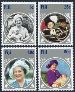 Fiji 531-535, MNH. Mi 525-528, Bl.6. Queen Mother Elizabeth 85th Birthday, 1985.