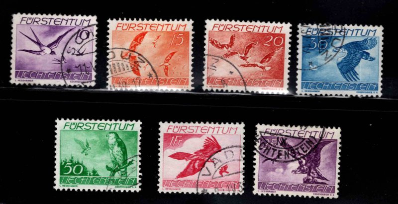 Liechtenstein Scott C17-C23 Used complete  Bird Airmail  stamp  set