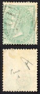 Jamaica SG3 3d Green Wmk Pineapple Kingston Type A Pmk