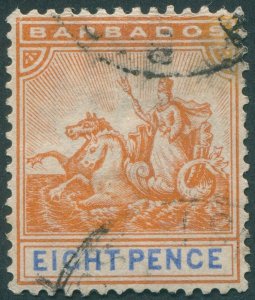 Barbados 1892 8d orange & ultramarine SG112 used