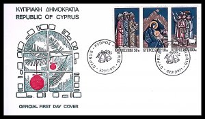 CYPRUS Sc#375-377 CHRISTMAS NATIVITY (1971) FDC