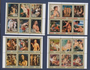 MANAMA - - MNH S/S - Nudes Art - six sets - TWO SCANS