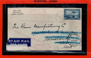 ASSINIBOIA SASK air mail cover to USA PLEASE CORRECT YOUR ADDRESS 1940 COVER