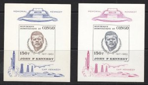 CONGO 1966 Pres. John F. Kennedy (2 Impf. Sheets) MNH CV$40+