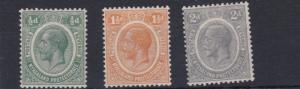 NYASALAND  1921 - 33  S G  100 - 103  VARIOUS VALUES TO 2D   MH