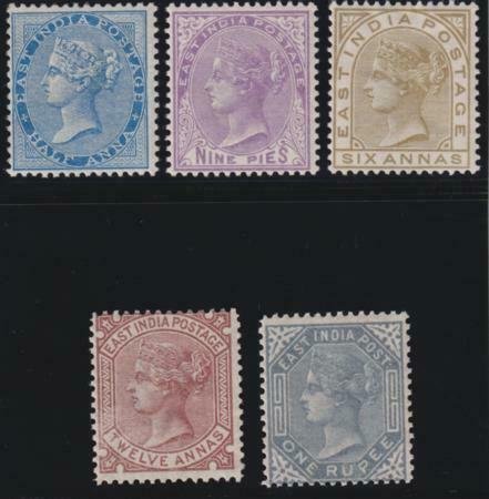 India 1873-1876 SC 31-35 Mint Set