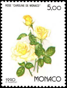 Monaco #1706-1710, Complete Set(5), 1990, Flowers, Royalty, Never Hinged