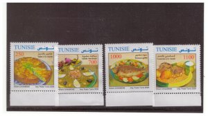 TUNISIA SC. 1475-79 TUNISIAN CUISINE COMPLETE SET MH YE10