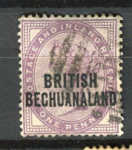 BECHUANALAND; 1890s classic QV Optd. issue fine used Shade of 1d. value