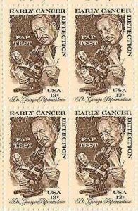 1978 Pap Test Block of 4 13c Postage Stamps, Sc# 1754, MNH, OG