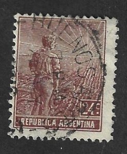 Argentina Scott #198 Used 24c Agriculture Stamp 2020 CV $2.00