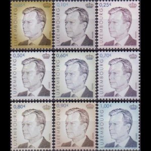 LUXEMBOURG 2004 - Scott# 1124-33A Grand Duke Henri Set of 9 NH