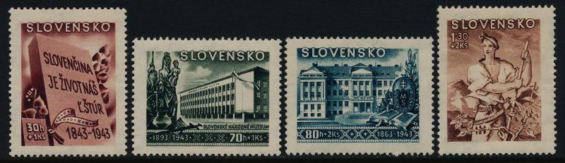 Slovakia B17-20 MNH National Museum, Peasant, Language