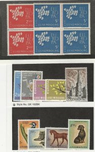 Luxembourg, Postage Stamp, #382-3 Mint NH Blocks, 376//388 NH & LH, 1961