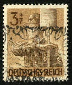 Germany #B237 (Mi. 850I) Cat€40, 1943 3+7pf bister brown, with thin shaded ...