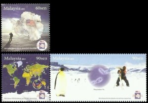 *FREE SHIP Malaysia Antarctic Research 2012 Penguin Bird Map Earth (stamp) MNH