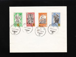 Germany WWII Belgium Private Issues CTO 1941 & 1943 Ovprt Unaddressed Covers 3p