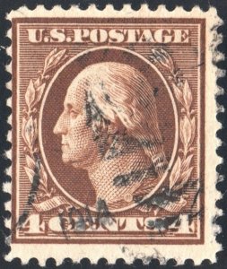 SC#377 4¢ Washington Single (1911) Used