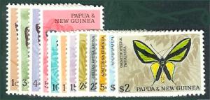 Papua New Guinea #209-220, Butterfly set cpt, og, hinged,...