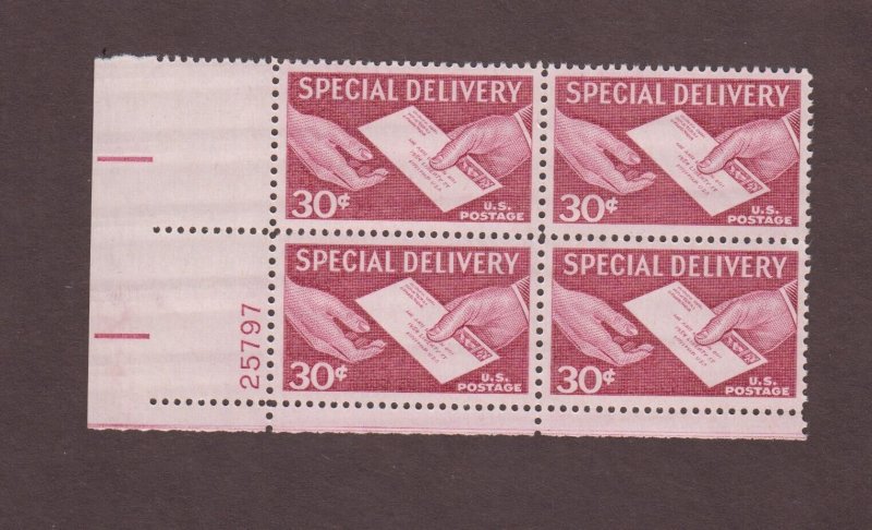 US,E21, PLATE BLOCK ,MNH,VF, SPECIAL DELIVERY 