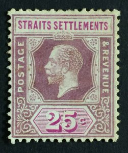 MALAYA Straits Settlements 1921-33 KGV 25c MH Die II Type I MSCA SG#234a M3797