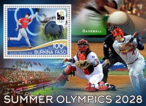 Stamps. Olympic 2028 LA Baseball 2024 year 6 sheets perforated