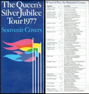 1977 QE II Silver Jubilee Tour 24 Souvenir Covers Set England Scotland Wales NI