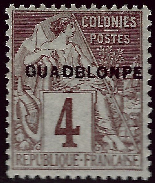 Guadeloupe GUADBLONPE ERROR Sc #16 Unused F-VF...Weird and Wonderful!