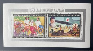 1992 Madagascar Mi. 1391 / 1394 II Henri Dunant Red Cross Lions Rotary-