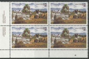 Canada # 601  $2 Quebec Buildings  PLATE BLOCK   LL  (1) Mint NH