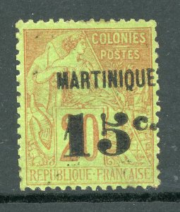 Martinique 1887 French Colony 15¢/20¢ Red Scott #18 Mint E91