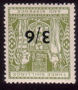 NEW ZEALAND 1940-58 Arms 3/6d san serif lettering mint inverted wmk........36860