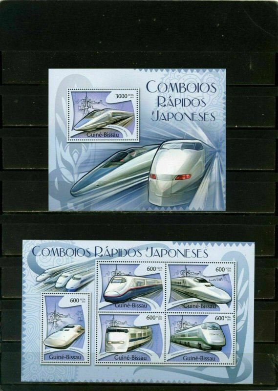 LOCOMOTIVES/TRAINS 4 SHEETS OF 4 & 6 STAMPS & 4 S/S MNH