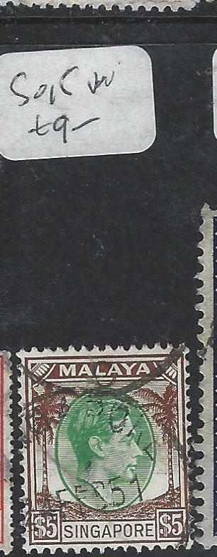 SINGAPORE  (P1404BB)  KGVI   $5.00  SG 15    VFU