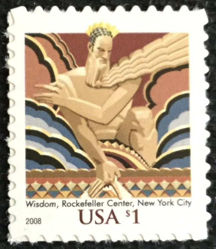 US MNH #3766a Single Wisdom Rockefeller Center SCV $2.00