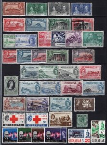 Gibraltar 1918-1966 Selection 41 Stamps Mint-Used With Better See Scan