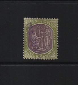 St Kitts & Nevis 1918 SG21 Five Shilling MCA watermark used