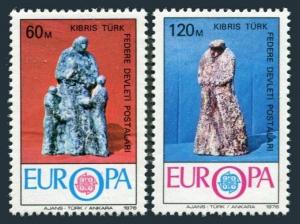 Turkish Cyprus 30-31, MNH. Michel 27-28. EUROPE CEPT-1976. Statuettes.