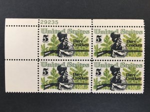 Scott # 1330 Davy Crockett, MNH Plate Block of 4