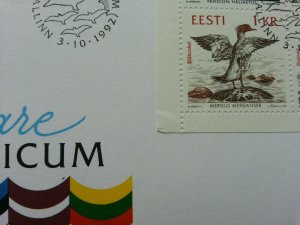 Estonia Birds 1992 Eagle Duck Fauna (miniature FDC) *see scan