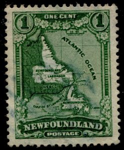 Newfoundland #145 Map of Newfoundland Definitive Issue Used