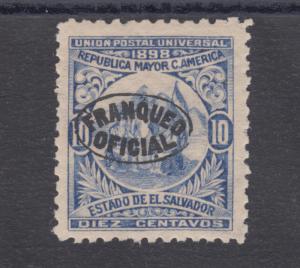 Salvador Sc O133 MLH. 1898 10c gray blue Official, original printing, F-VF